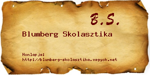 Blumberg Skolasztika névjegykártya